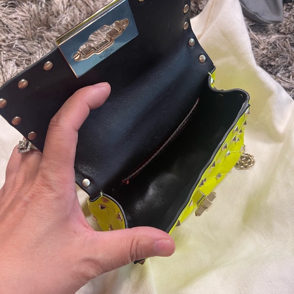 Valentino Neon Green Micro Rockstud Spike It Shoulder Bag - Picture 5 of 6